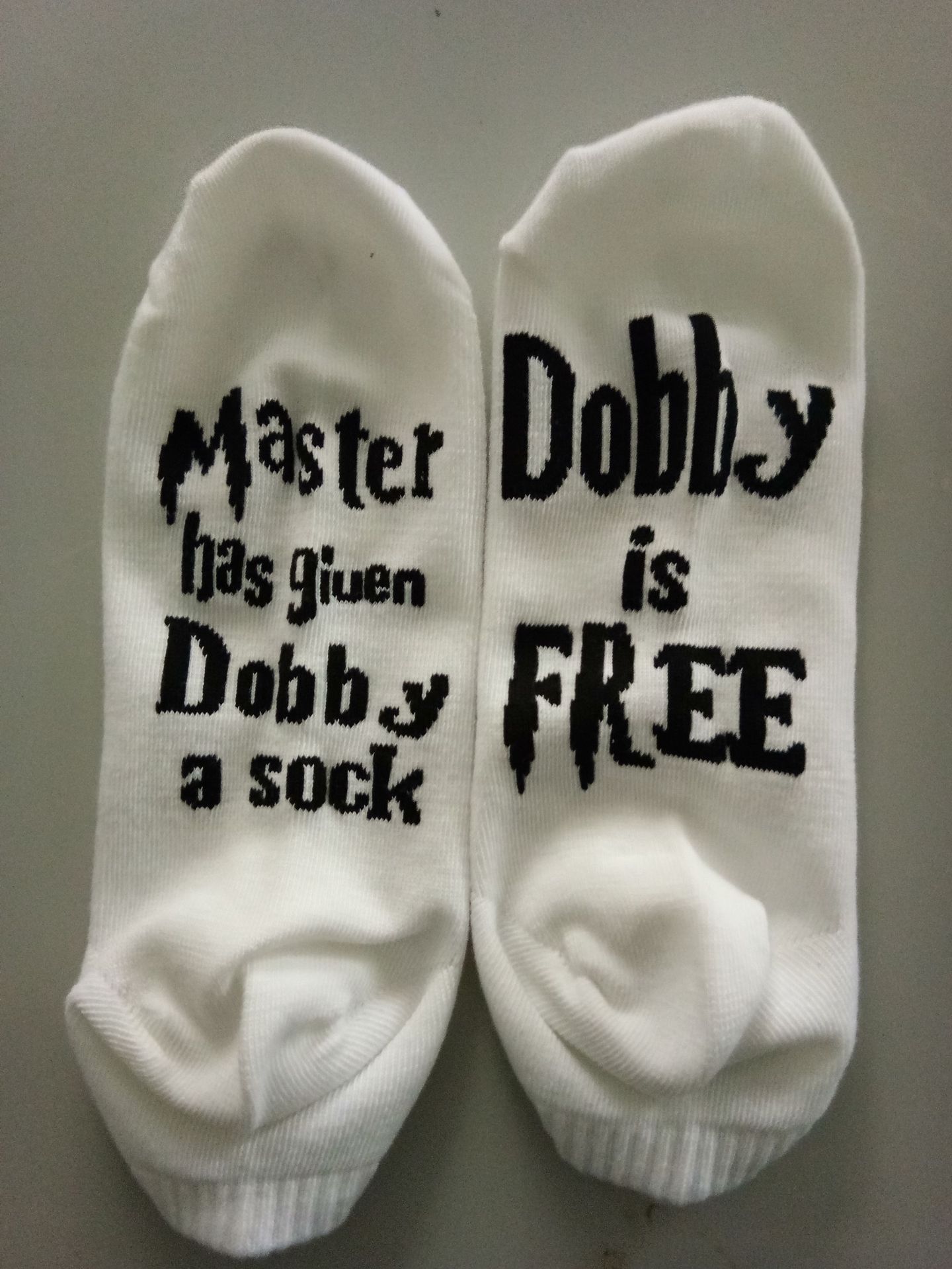 Master Has Given Dobby A Socks Dobby is Free Casual Socks Letters Cotton Novelty Socks